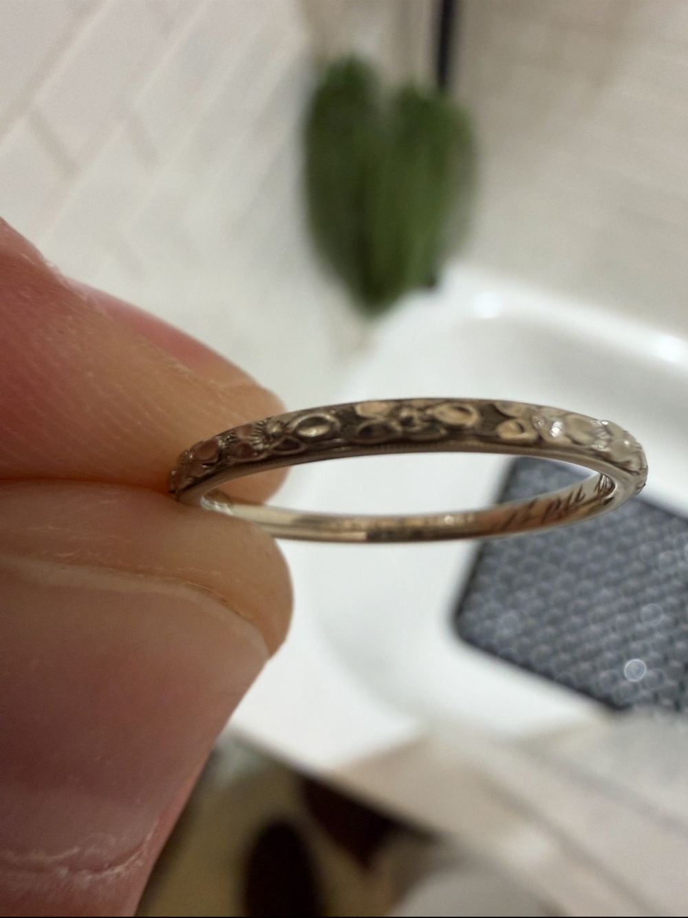 1920s Antique Orange Blossom 18K White Gold Wedding Ring(Look What These Go For)